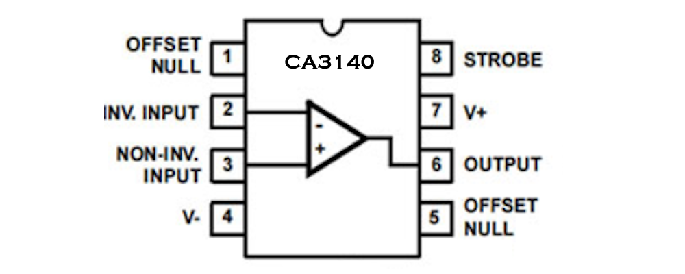 CA3140 BiMOS Operational Amplifier IC – DIP-8 | High Input Impedance, Fast Slew Rate, Low Input Current