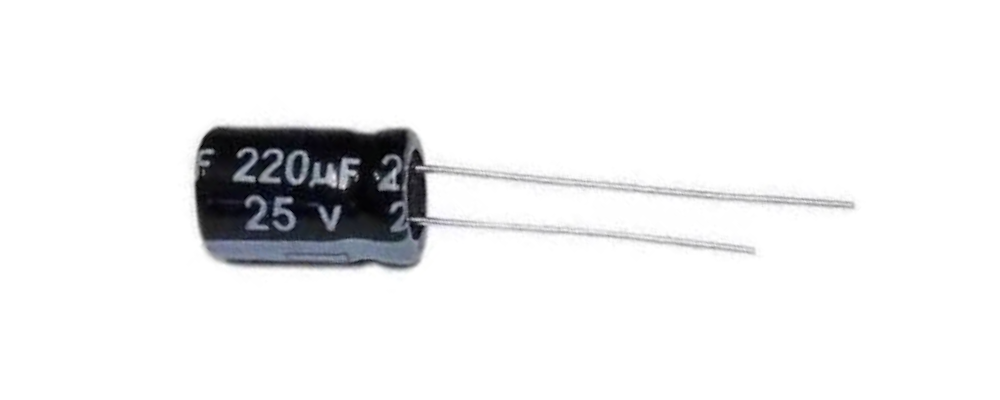 Through Hole Electrolytic Capacitor, 220µF, 25V, 6.5 x 12 mm