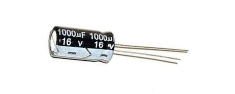 Through Hole Electrolytic Capacitor, 1000µF, 16V, 10 x 18 mm